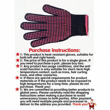 1 双带硅胶凸起的耐热手套，专业耐高温手套，适用于美发工具、卷发器/拉直器、吹风机，玫瑰红色 - 玫紅色[1只] - 查看 2