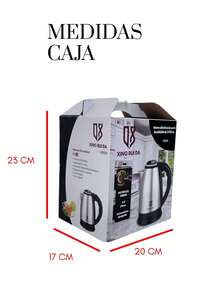 Tetera Eléctrica 2L 1000W Automática – Protección Sobretiempo, 110V | Acero Inoxidable, Compacta | Para Café/Té en Casa u Oficina - Plateado - Ver 9