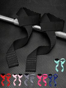 2pcs Hard Pull Wrist Lifting Straps For Weightlifting, Bodybuilding, Powerlifting, Strength Training, & Deadlifts - With Neoprene Cushioned Wrist Padded And Anti-Skid Silicone Grips Band - Multicolor - View 3