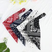 Europäischer und amerikanischer neuer Damenkopftuch mit Cashewblume Dreieck Stirnband, unisex Chiffon Hip-Hop vielseitig elastisches Kopftuch, 1 Stück elegantes Haaraccessoire warme Haarbänder Damen Bandanas