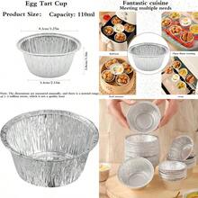 ANQIA 100 bandejas desechables de papel de aluminio plateado para tartas de 110 ml mini moldes redondos para hornear - Plateado - Ver 1