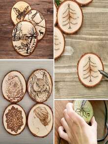 Unfinished Wood Slices With No Hole,1pc 1.96-4.7Inches Natural Wooden Circles With Bark For DIY Crafts, Christmas Ornament, Decoration