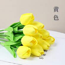 3pcs Artificial Tulip Flowers Decor, Home Decoration Accessories, Living Room & Bedroom Ornament - Hot Pink - View 20