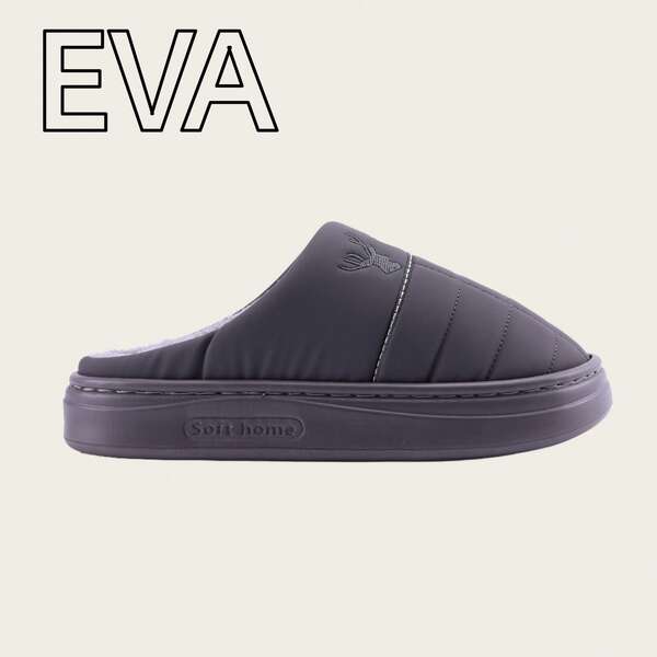 Herren Lässig Pantoffeln mit dicker Sohle und flauschigen Kanten, wasserdichte Hausschuhe zum Reinschlüpfen, warm und kuschelig für Herbst/Winter