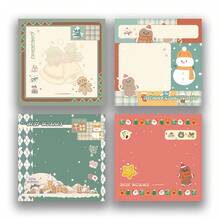 1/4Pads 复古圣诞 3x3 英寸便利贴套装，50 张/垫，复古便笺，高粘性，可重复使用，可撕式便签，适用于日记本、计划本、办公室、学校、家庭，批量复古文具礼物 - 冬季窗戶 - 查看 12