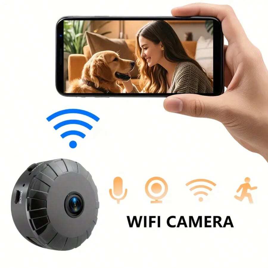 1 pieza Cámara de inalámbrica Full HD 1080P, Cámara de vigilancia inteligente WiFi 2.4G, Cámara de para el hogar con visión nocturna infrarroja, intercomunicador de voz, visualización remota a través de aplicación móvil, diseño compacto y elegante, adecuada para monitorear a personas mayores, adolescentes o mascotas