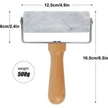 Rodillo de repostera de mrmol con superficie lisa, antiadherente y verstil, con de madera de haya y acero inoxidable, para hornear galletas, pizza, tartas y ms - (Textura 1) - Ver 8