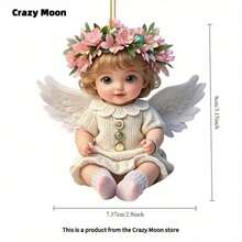 1/4 pièces Pendentif ange en acrylique, accessoires de voiture, ornements de Noël pour la maison des femmes, décorations d'arbre de Noël, fournitures de fête amusantes pour les vacances