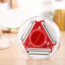 三合一PP材质厨房削皮器 - 多功能果蔬切片器、土豆削皮器、切丝器、切片器和切丝器，双刀片多功能厨房工具，适用于房车和露营 - 彩色 - 查看 4