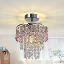 迷你水晶吊灯，小型吊灯，复古走廊吸顶灯，枝形吊灯，半吸顶灯，现代厨房卧室吸顶灯，E14灯座（不含灯泡） - 20厘米/7.87英寸 - 查看 12