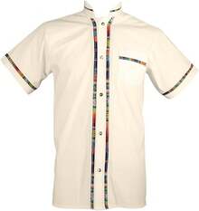Men's Short Sleeve Mexican Guayabera Shirts Made In Mexico, Multiple Colorshalloween - 奶油 - 查看 1