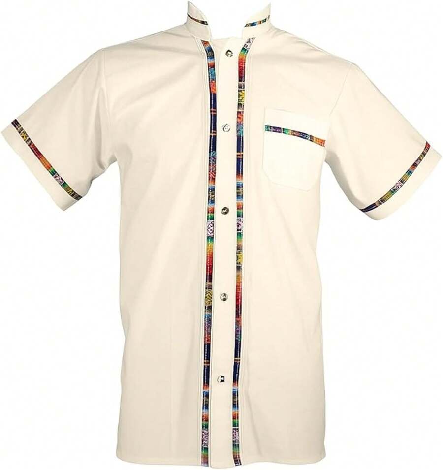 Men's Short Sleeve Mexican Guayabera Shirts Made In Mexico, Multiple Colorshalloween - 奶油 - 查看 1