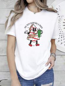 180g pure Cotton ® Out Here Lookin Like A Snack Shirt, Christmas Tree Cake Shirt, Holiday Shirt, Christmas Tree Shirt, Cake Lover Shirt Unisex T-Shirt For Women Casual Print Round Neck Short Sleeve fashion Stretched Soft designer clothes Stylish Casual Breathable - Blanco - Ver 2