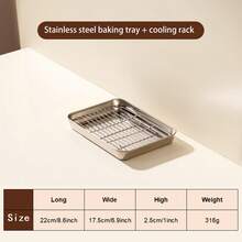 Stainless Steel Drip Tray, Rectangular Baking Tray, Roasting Tray, Frying Tray, Bread & Cake Plate Stainless Steel Square Drip Tray With Rack, Outdoor Picnic Camping Skewer Prep Tray Japanese-Style Stainless Steel Cooking Prep Plate, Food Storage Tray - Multicolor - View 11
