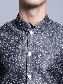 Men's Nehru Jacket  Traditional Vest Brocade Waistcoat Bandhgala Festive Wedding Outfithalloween - 橄欖 - 查看 8