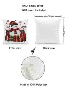 2 Fundas de cojín decorativo con diseño bordado de muñeco de nieve navideño para decoración del hogar, sofá, sala de estar, dormitorio, cama, sillón (sin relleno)