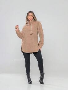PomPom Teddy Coat, Warm, Premium Quality - 米色 - 查看 4