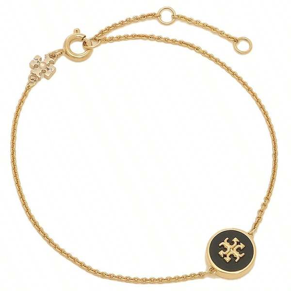Tory Burch Ms. Tang Li Bai Qi's Brass Pendant, Gold And Black Bracelet Accessory, Women's Style, Suitable For Daily Gatherings And Other Occasions 90284-720