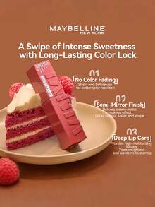 Maybelline 美宝莲亲吻唇膏唇彩，防晕染，防水，哑光，持久，亮泽 - #220 質感紅棕 - 查看 5