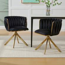 Velourssessel mit Schwerlastmetallgestell, 180°-Schwenkfunktion, rückengerechte Ergonomie und samtweicher Luxus für ortsflexible Einsätze zwischen Lounge, Boudoir und kreativem Arbeitsbereich(2er-Set)