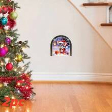 2 حزمة ملصقات جدارية بشكل فأر عائلي لعيد الميلاد ثلاثية الأبعاد، ملصقات منزلية ذاتية اللصق من البي في سي مناسبة لديكور غرفة المعيشة والنوم والمطبخ والمزرعة، هدايا عيد الميلاد المثالية