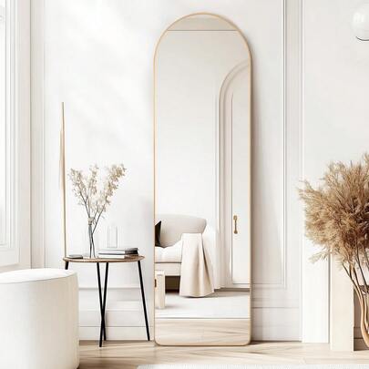 Large Arched Full Body Mirror – Premium Standing Floor Mirror 150x40 Cm & 160x50 Cm Options – Lightweight Aluminum Frame, Ideal For Bedroom, Bathroom Or Entryway (Wall Mount Or Lean-To Style)