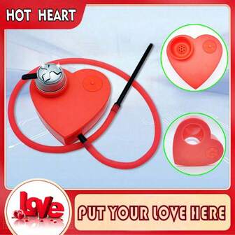 Shisha Hookah Set With 1 Hose Hookah Shisha Acrylic Vase Silicon Hookah Bowl And Cover Hot Heart Love Style Valentine's Day Gifts For Couples