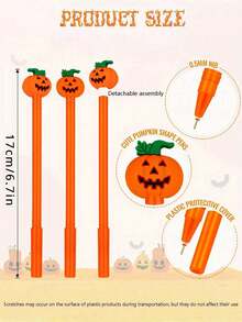 1pc Halloween Gel Pen, Neat Handwriting Cartoon Halloween Style Cute Neutral Pen, Adorable Pumpkin Print Pen Design, 0.5mm Fine Tip Black Ink, Suitable For Party Favors, Office Supplies, Fun Gifts For Friends, School Supplies