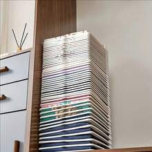 1/5/10 buc. Suport pliabil din plastic pentru depozitarea hainelor, stivuibil și economisitor de spațiu pentru cămăși și pantaloni, cu o cutie de coș de bucătărie acoperită pentru acces și depozitare ușoară, fără dezordine, utilizat pentru organizarea gospodăriei, organizarea rufelor și cutii și containere de depozitare