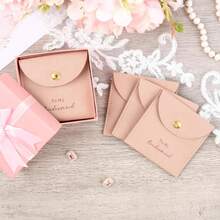 ALQD Jewelry Bags Bridesmaid Gifts Set Of 8 Velvet Small Jewelry Pouch With Button Bracelet Earring Necklace Packaging Bridesmaid Proposal Bags Bridal Party Favors Gifts (Dark Coral Pink) - 淺灰藍色 - 查看 7