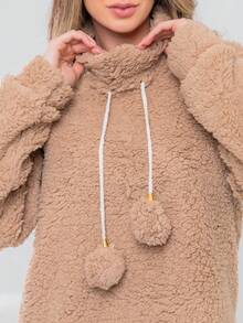 PomPom Teddy Coat, Warm, Premium Quality - 米色 - 查看 3