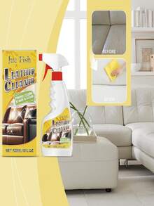 JUE FISH 120ml Limpiador en seco para cuero, agente de cuidado y mantenimiento, agente de limpieza y descontaminación en seco, limpieza suave, hidratación y mantenimiento, un solo rociado y un solo pase pueden eliminar fácilmente la suciedad, adecuado para asientos de automóvil, sofás, bolsos de lujo de cuero, zapatos de cuero, guantes de cuero, ropa de cuero y otros productos de cuero