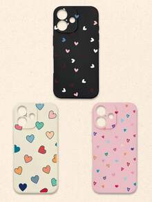 3个装心形图案软硅胶手机壳，多巴胺设计，兼容和Galaxy手机，11、13、14、15、16/16 Pro/16 Plus/16 Pro Max，国际版，非国内版 - 彩色 - 查看 35