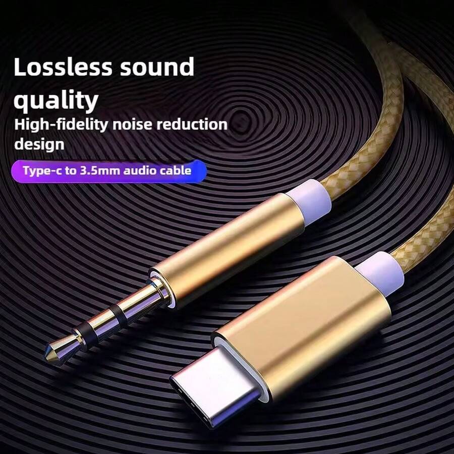 1pc 3.5mm To USB-C Headphone Jack Adapter, AUX Audio Cable, Speaker Audio Cable Compatible With IPhone 17 Pro Max/17 Pro/17/Air/16/15, S25/S24/S23/S22/S21/S20, Series Audio Auxiliary Jack Cable - Multicolor - View 1