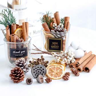 1 Set Of 5/10/15/20/25pcs Artificial Decorative Dried Plants, Cinnamon Sticks, Suitable For Handmade DIY Soap Making, Fragrance, Candle Decoration, Home Decor For Living Room, Bedroom, Office, Cafe, All Holidays And Parties