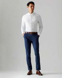 Men's Commuter Shirt, Performance Dress Shirts For Men, Machine Washable, Wrinkle Resistant, Slim Fit Button Down Shirthalloween - Bright White - View 2