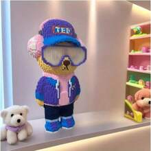 8005 件摇滚泰迪熊积木套装 - 教育性 3D 拼图，动手拼砌玩具，适合节日礼物、学校奖励和圣诞节惊喜 - 彩色 - 查看 4