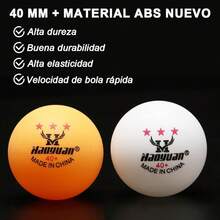Set de Pelotas de Pong, 60 Pelotas de Pong de Tres Estrellas 40 mm, Alto Rendimiento Y Tecnología en Rebote Óptimo, para el Entrenamiento de la Competencia Entretenimiento - Blanco - Ver 4
