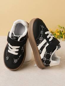 1 Pair Spring/Autumn New Style Toddler Hook And Loop Casual Sports Shoes, Soft Sole Baby Shoes, Korean Version, Boys/Girls