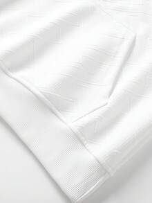 1 Set Boyfriend-Stil Herren Weiß Jacquard atmungsaktiv Fitness Gym Laufen Radfahren Lässig Sport Pullover Kapuzenpullover und Jogginghose Anzug, Herbstkleidung