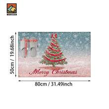 1 pieza Alfombra antideslizante con diseño de árbol de Navidad, alfombra antideslizante de fibra súper, adecuada para decoración de fiesta navideña, cocina, baño, comedor, dormitorio, puede ser un regalo de Navidad