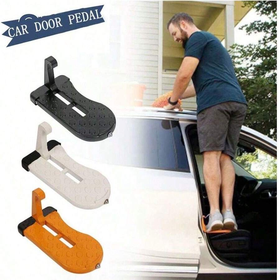 Car Door Step With Glass Breaker, Suitable For Various SUVs And Trucks, Foldable