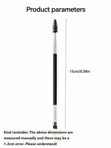Set de 2 pensule profesionale pentru sprâncene cu două capete, include creion de sprâncene, pensulă spirală și pensulă de machiaj plată, instrumente pentru machiaj, pensulă pentru sprâncene, pensulă pentru fard de pleoape, pensulă