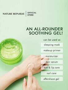 NATURE REPUBLIC 全新舒缓保湿芦荟凝胶,半透明啫喱质地,即刻清凉、保湿、舒缓肌肤,防漏瓶盖,运动后肌肤焕活,妆前打底,干燥气候救星,适用于身体和面部,韩国化妆品,300毫升/10.56液盎司 - 10.56 液體盎司 - 查看 8