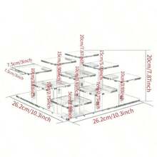 9-Tier Acrylic Cupcake Stand, Dessert Display Rack For Cakes, Pastries, Collectibles, Tabletop Use - Multicolor - View 9