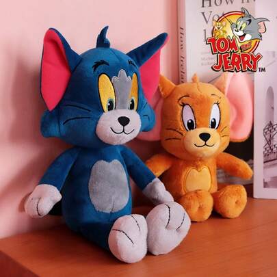 TOM AND JERRY. Autentisk 23-32 cm Tom och Jerry plyschdocka från biografen, födelsedagspresent till barn, tecknad samlardocka