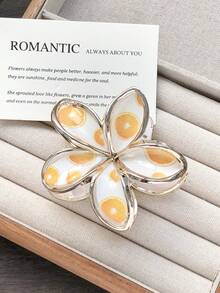 1 Stück/6 Stück zweifarbige Goldrand Gänseblümchen Haarklammern, Herbst süßes FruchtmusterMusterk Design, Frauen Pferdeschwanz Halbdutt Hochsteckfrisur Dekoration, geeignet für Zuhause, täglichen Gebrauch und Ausgänge, elegante Haaraccessoires, elegante Haarklammern, Winterhaarklammer