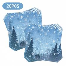 Serviettes d'invités de Noël Flocons de neige bleus Serviettes en papier jetables Serviettes décoratives de table pour le dîner Fournitures pour fête de Noël Décorations de table pour cuisine, salle de bain et hiver