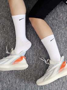 3/9/12 Pairs Of Solid-Color Versatile Socks, Breathable, Comfortable, Absorbent, Suitable For Daily Wear, Sports, Office, Casual Styles, And Valentine's Day All Year Round - Multicolor - View 3