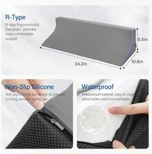 24in/34.2in Bed Wedges & Body Positioners, 30 Degree Wedge Pillow For Side Sleeping/After Surgery, Triangle Foam Bed Wedge Pillow With Blue Machine Washable Cover, For Pregnancy, Back - Multicolor - View 6